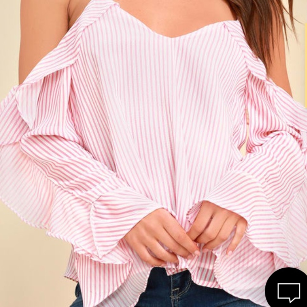 Off the Shoulder Pin Stripe Top